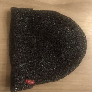 Levi’s toque, black with silver thread